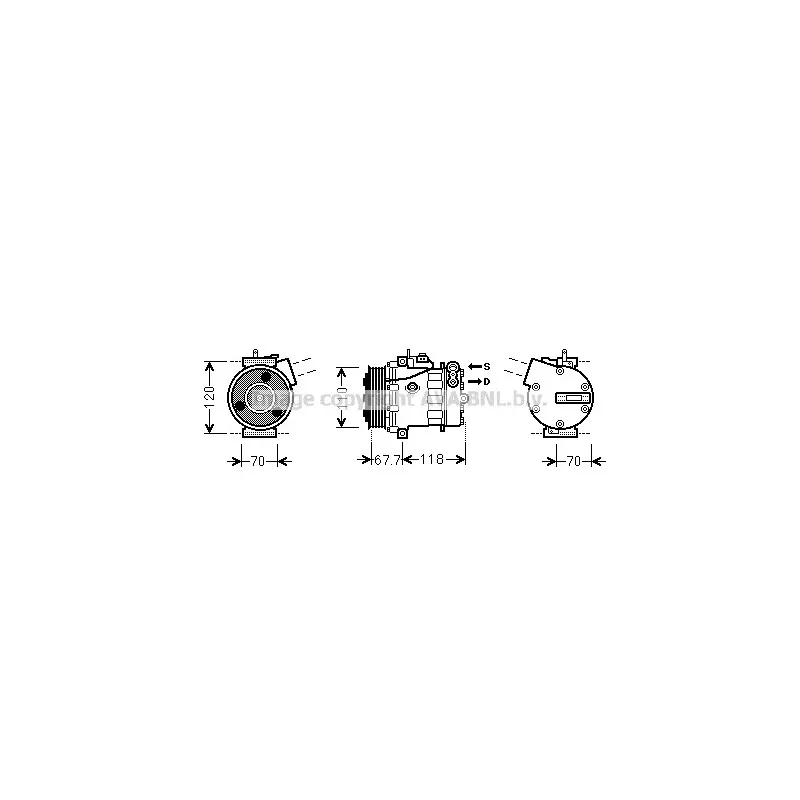 Compresseur, climatisation AVA QUALITY COOLING FTK384