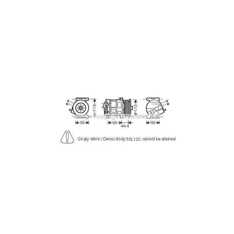 Compresseur, climatisation AVA QUALITY COOLING FTK394