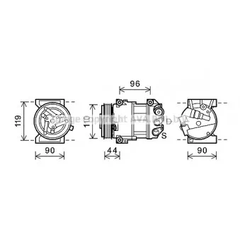 Compresseur, climatisation AVA QUALITY COOLING FTK407