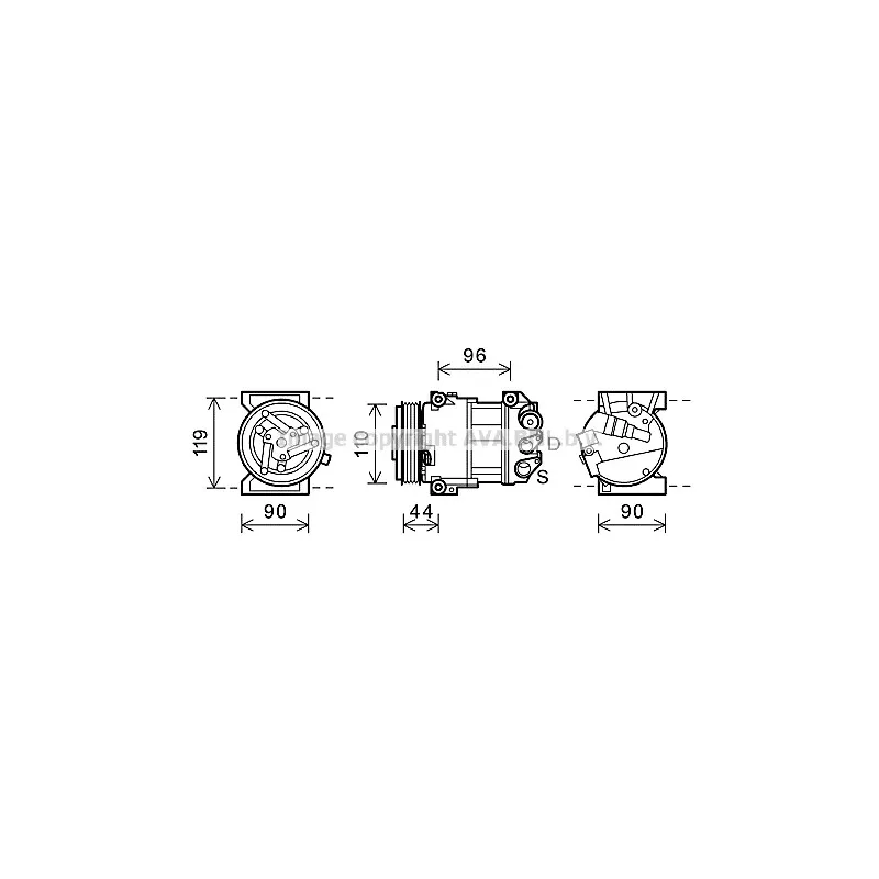 Compresseur, climatisation AVA QUALITY COOLING FTK407