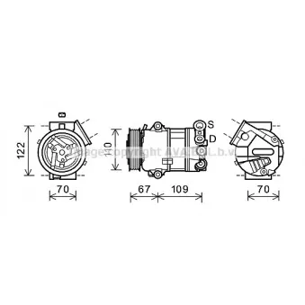 Compresseur, climatisation AVA QUALITY COOLING FTK408