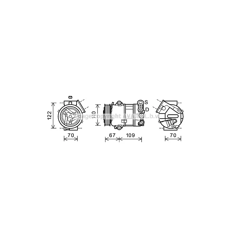Compresseur, climatisation AVA QUALITY COOLING FTK408