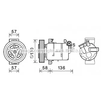 Compresseur, climatisation AVA QUALITY COOLING FTK445