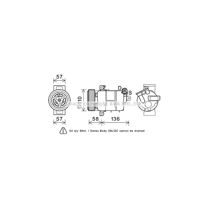 Compresseur, climatisation AVA QUALITY COOLING FTK446