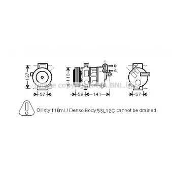 Compresseur, climatisation AVA QUALITY COOLING FTK447