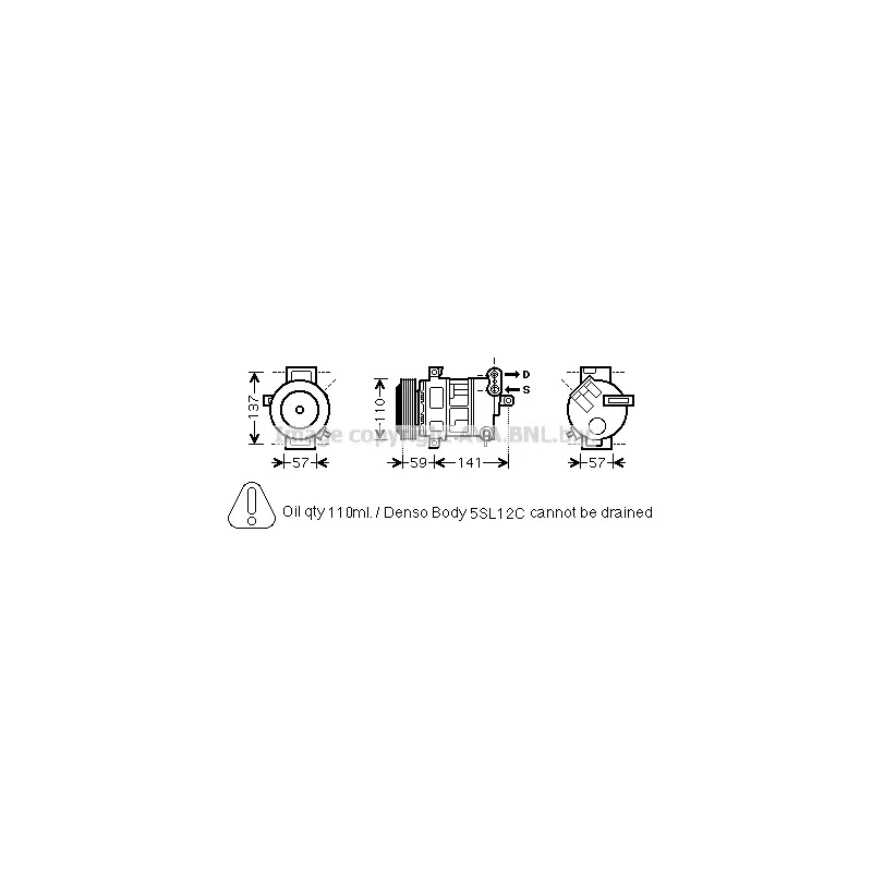 Compresseur, climatisation AVA QUALITY COOLING FTK447
