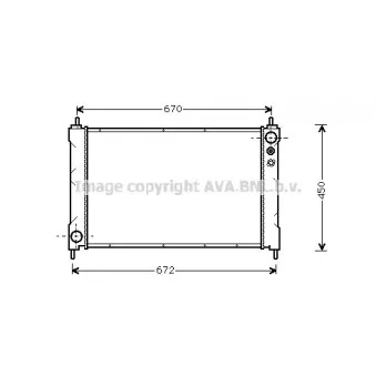 Radiateur, refroidissement du moteur AVA QUALITY COOLING HD2036