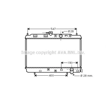Radiateur, refroidissement du moteur AVA QUALITY COOLING HD2042