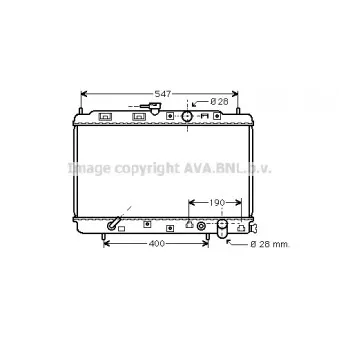 Radiateur, refroidissement du moteur AVA QUALITY COOLING HD2043