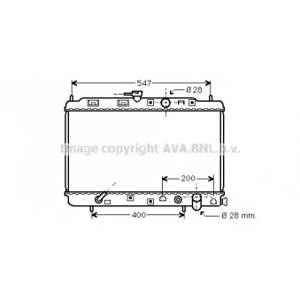 Radiateur, refroidissement du moteur AVA QUALITY COOLING HD2051