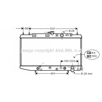 Radiateur, refroidissement du moteur AVA QUALITY COOLING HD2064