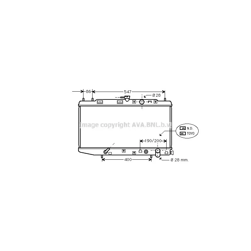 Radiateur, refroidissement du moteur AVA QUALITY COOLING HD2064