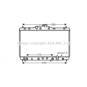 Radiateur, refroidissement du moteur AVA QUALITY COOLING HD2074