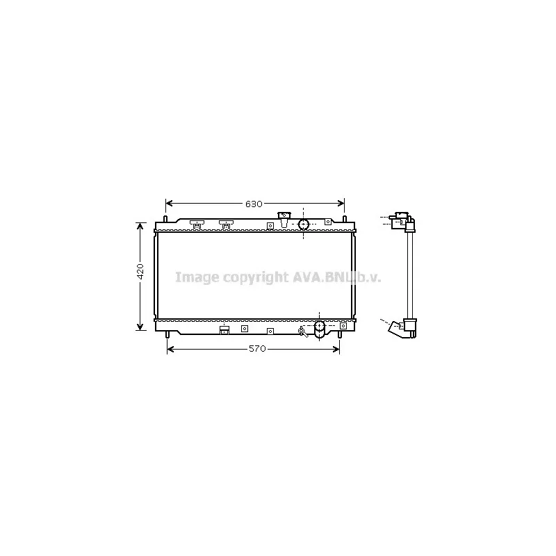 Radiateur, refroidissement du moteur AVA QUALITY COOLING HD2077
