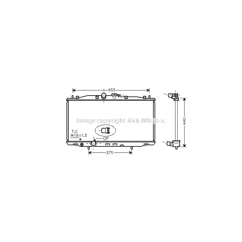 Radiateur, refroidissement du moteur AVA QUALITY COOLING HD2170