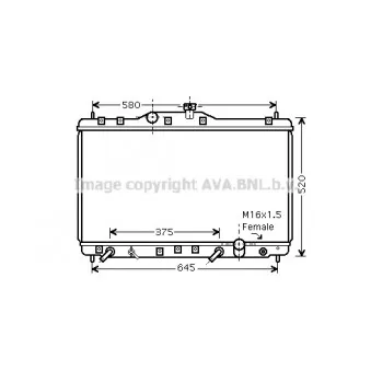 Radiateur, refroidissement du moteur AVA QUALITY COOLING HD2173