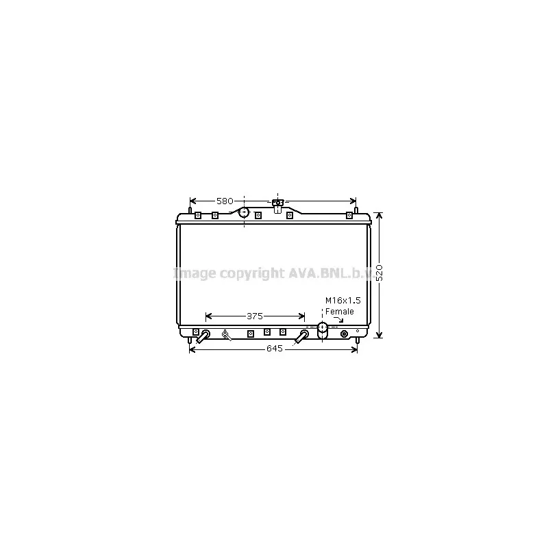 Radiateur, refroidissement du moteur AVA QUALITY COOLING HD2173