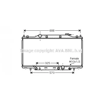 Radiateur, refroidissement du moteur AVA QUALITY COOLING HD2182