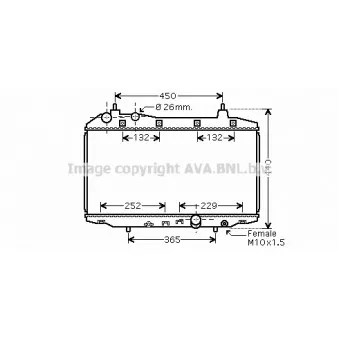 Radiateur, refroidissement du moteur AVA QUALITY COOLING HD2188