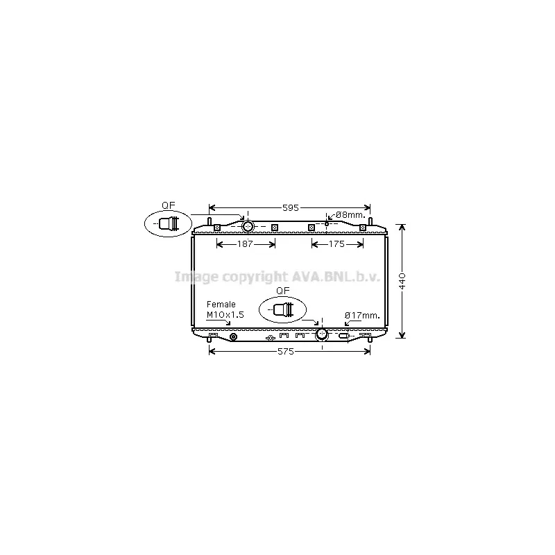 Radiateur, refroidissement du moteur AVA QUALITY COOLING HD2190