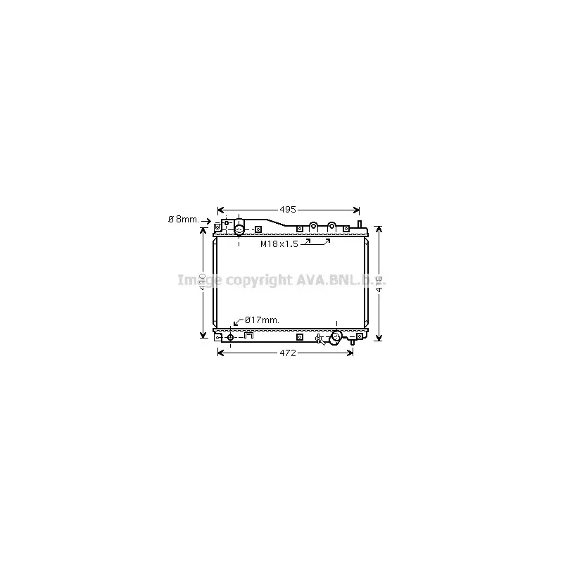 Radiateur, refroidissement du moteur AVA QUALITY COOLING HD2204