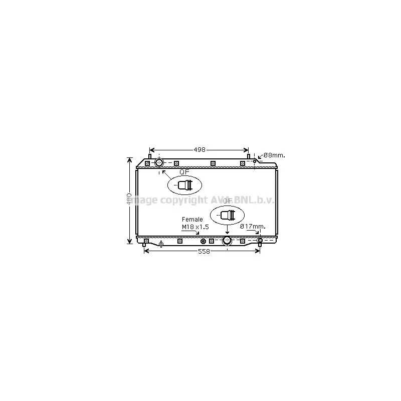 Radiateur, refroidissement du moteur AVA QUALITY COOLING HD2215