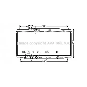 Radiateur, refroidissement du moteur AVA QUALITY COOLING HD2226