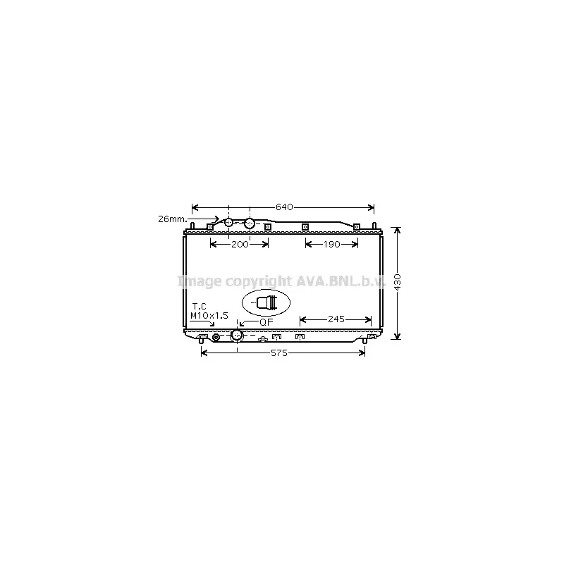 Radiateur, refroidissement du moteur AVA QUALITY COOLING HD2228