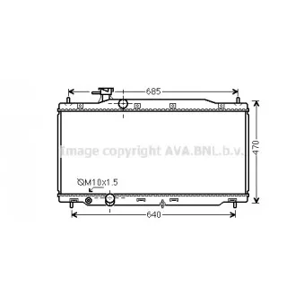 Radiateur, refroidissement du moteur AVA QUALITY COOLING HD2268