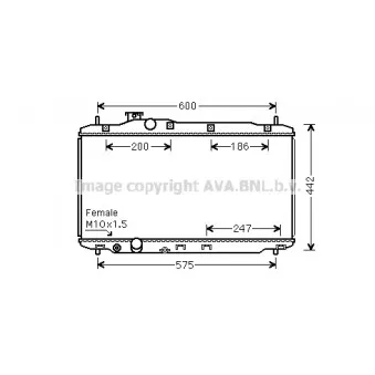 Radiateur, refroidissement du moteur AVA QUALITY COOLING HD2296