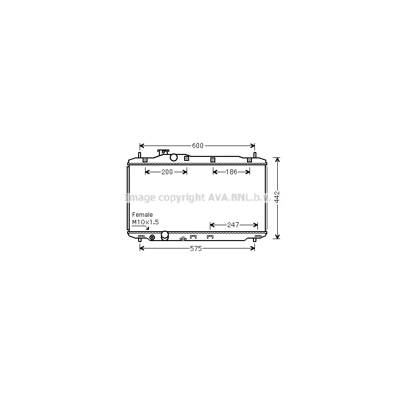 Radiateur, refroidissement du moteur AVA QUALITY COOLING HD2296
