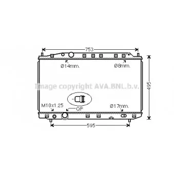 Radiateur, refroidissement du moteur AVA QUALITY COOLING HD2300