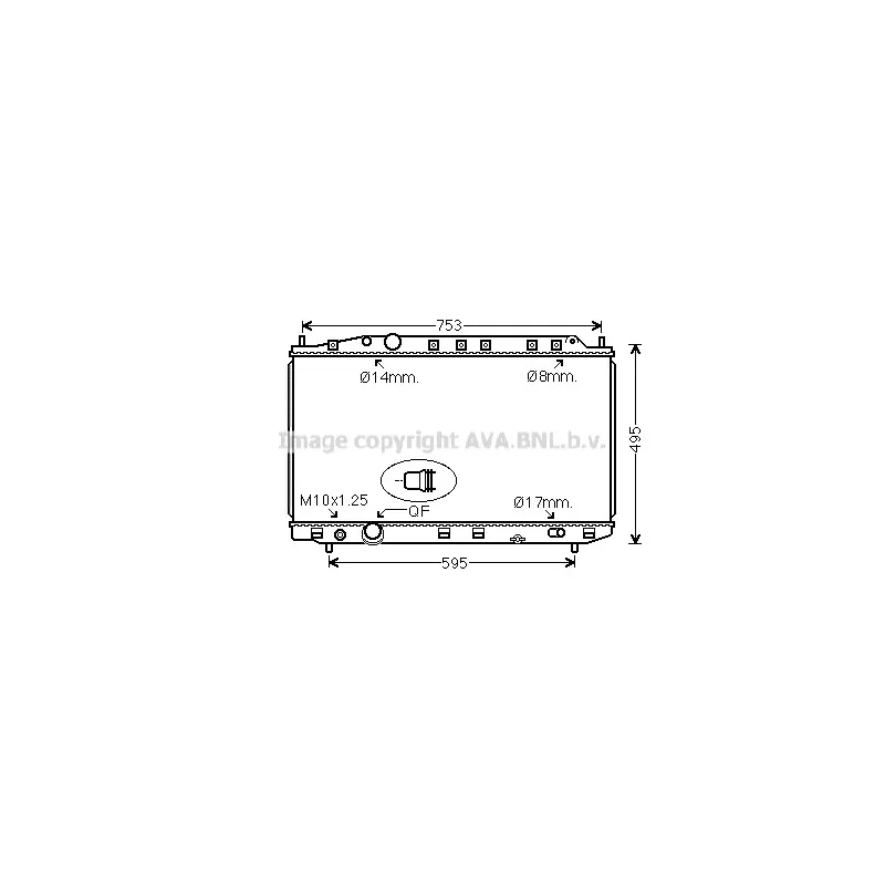 Radiateur, refroidissement du moteur AVA QUALITY COOLING HD2300