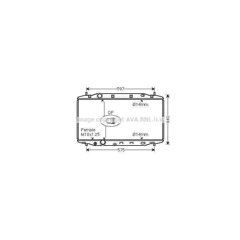 Radiateur, refroidissement du moteur AVA QUALITY COOLING HD2303