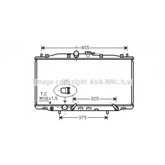 Radiateur, refroidissement du moteur AVA QUALITY COOLING HDA2177