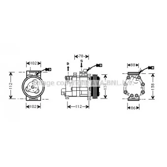 Compresseur, climatisation AVA QUALITY COOLING HDK008