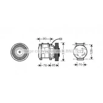 Compresseur, climatisation AVA QUALITY COOLING HDK019