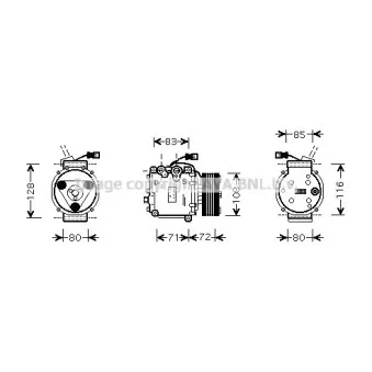 Compresseur, climatisation AVA QUALITY COOLING HDK168