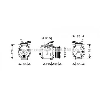 Compresseur, climatisation AVA QUALITY COOLING HDK169