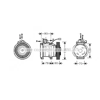 Compresseur, climatisation AVA QUALITY COOLING HDK181