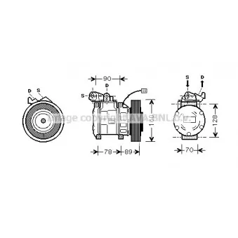 Compresseur, climatisation AVA QUALITY COOLING HDK196