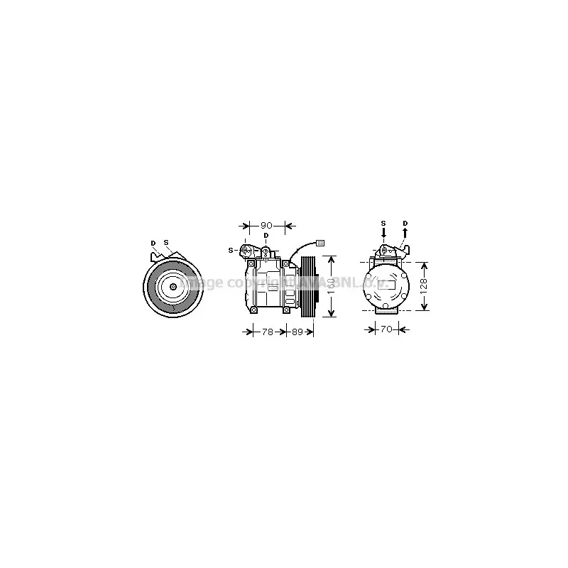 Compresseur, climatisation AVA QUALITY COOLING HDK196