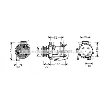 Compresseur, climatisation AVA QUALITY COOLING HDK208