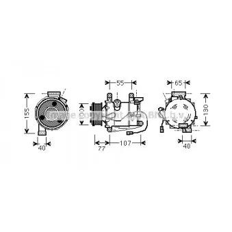 Compresseur, climatisation AVA QUALITY COOLING HDK232