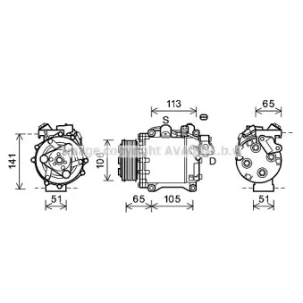 Compresseur, climatisation AVA QUALITY COOLING HDK263