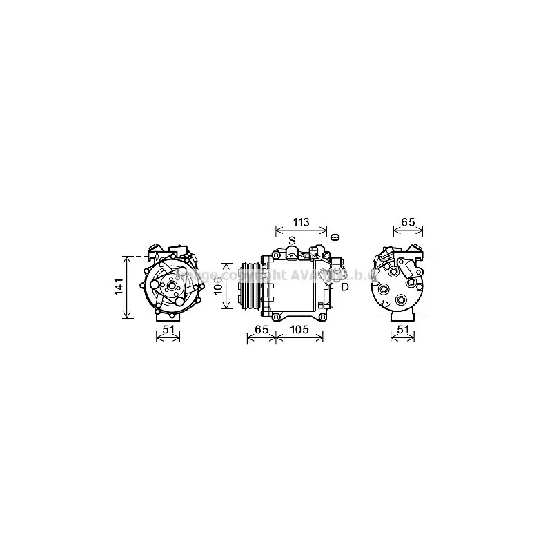 Compresseur, climatisation AVA QUALITY COOLING HDK263