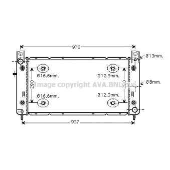Radiateur, refroidissement du moteur AVA QUALITY COOLING HR2001