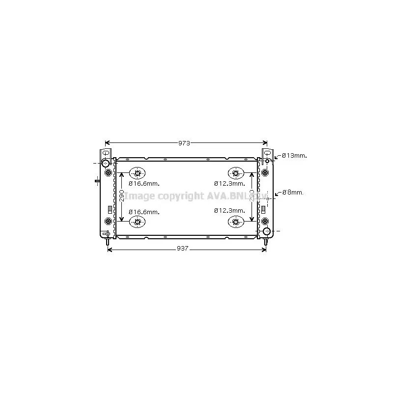 Radiateur, refroidissement du moteur AVA QUALITY COOLING HR2001