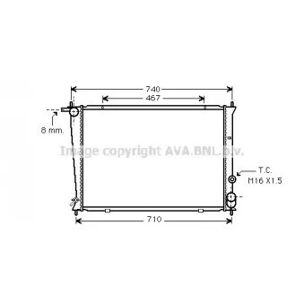 Radiateur, refroidissement du moteur AVA QUALITY COOLING HY2053
