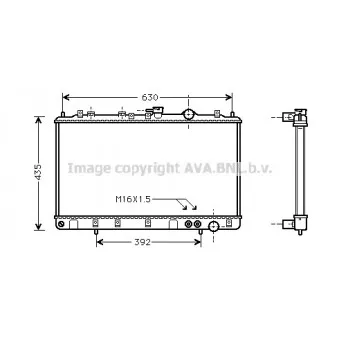 Radiateur, refroidissement du moteur AVA QUALITY COOLING HY2073